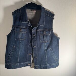 J.Jill Dark Blue Denim Vest